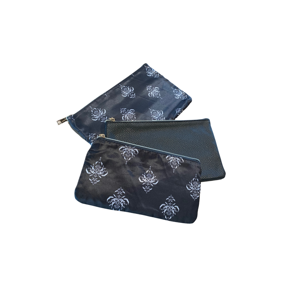 Celestia Cosmetic Bag Set Black w. print