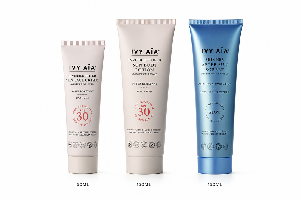 Ivy Aïa Solpakke - Sun Face Cream/Sun Body Lotion/After Sun Sorbet
